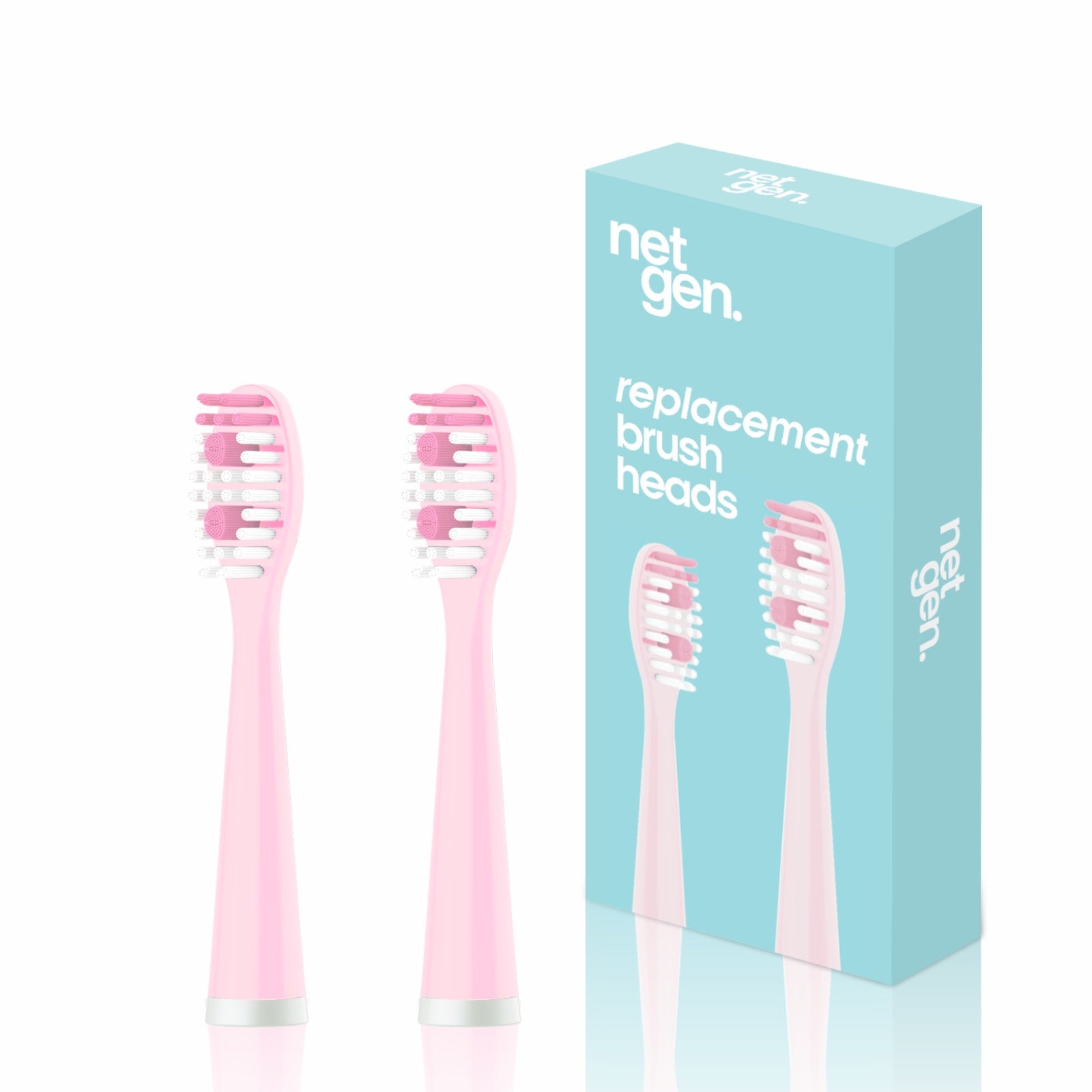 Replacement Sonic Toothbrush Heads - soft pink – NetGen