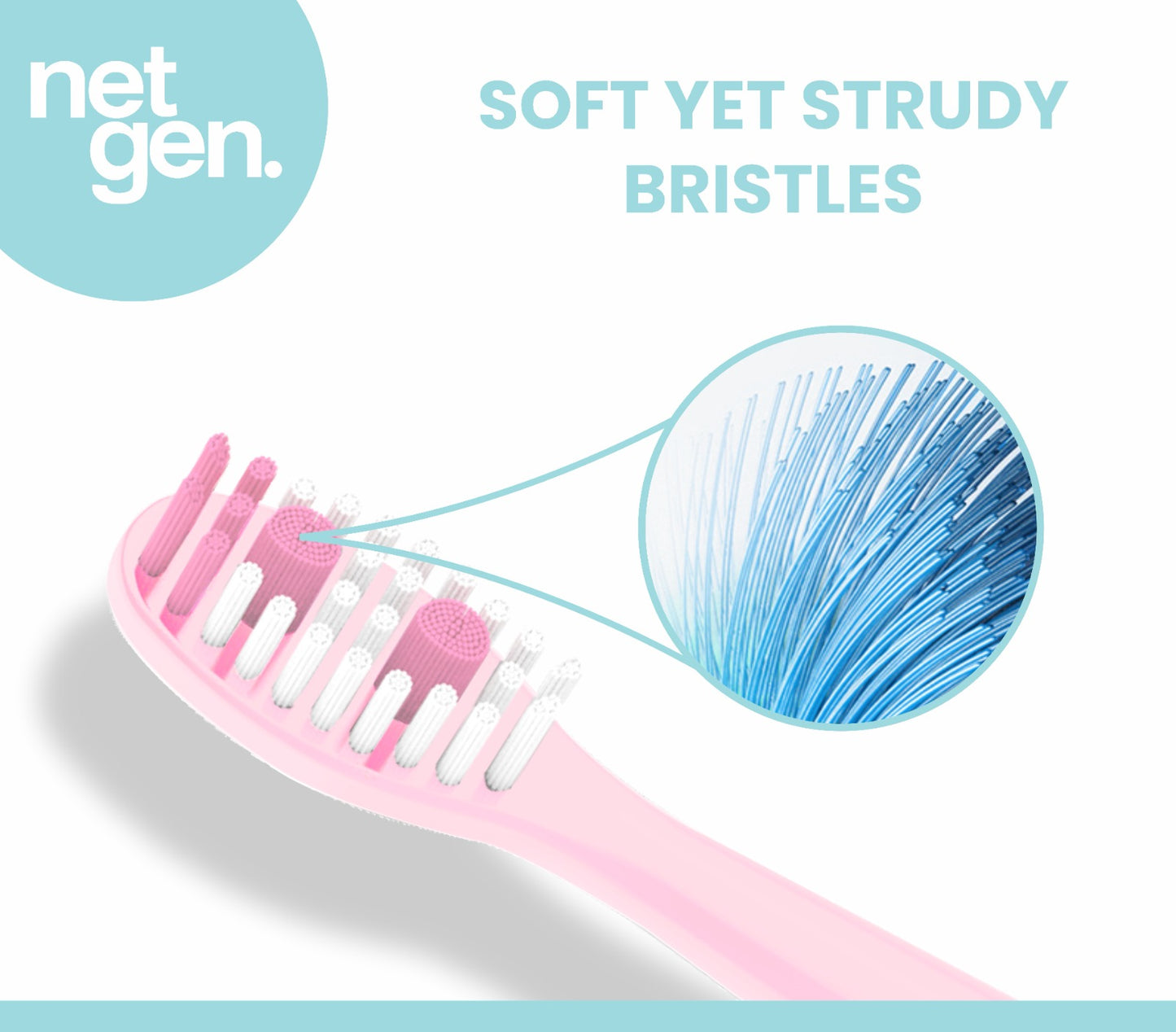 Replacement Sonic Toothbrush Heads - soft pink