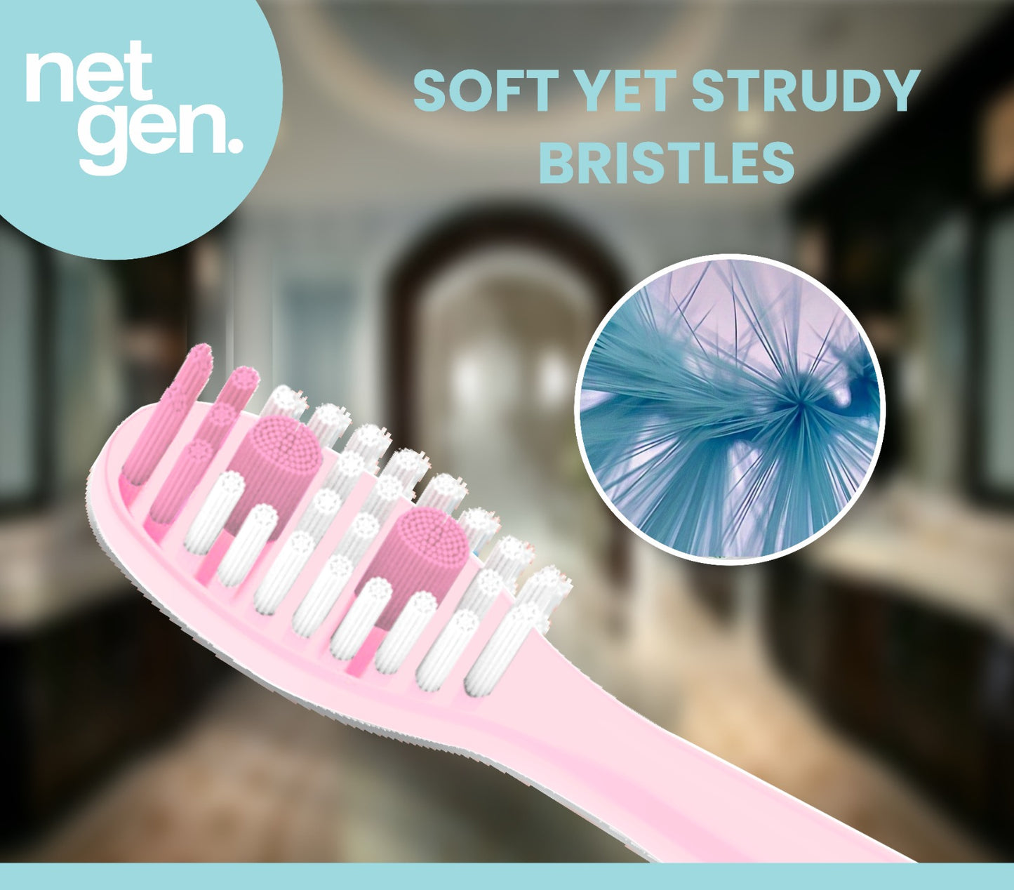 Replacement Sonic Toothbrush Heads - soft pink