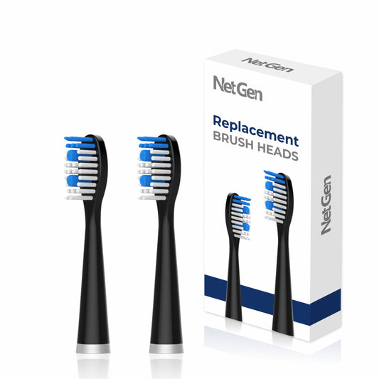Replacement Sonic Toothbrush Heads - Sleek Black