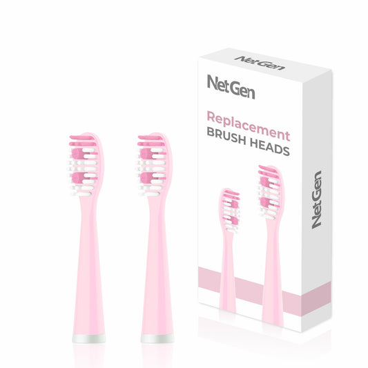 Replacement Sonic Toothbrush Heads - soft pink