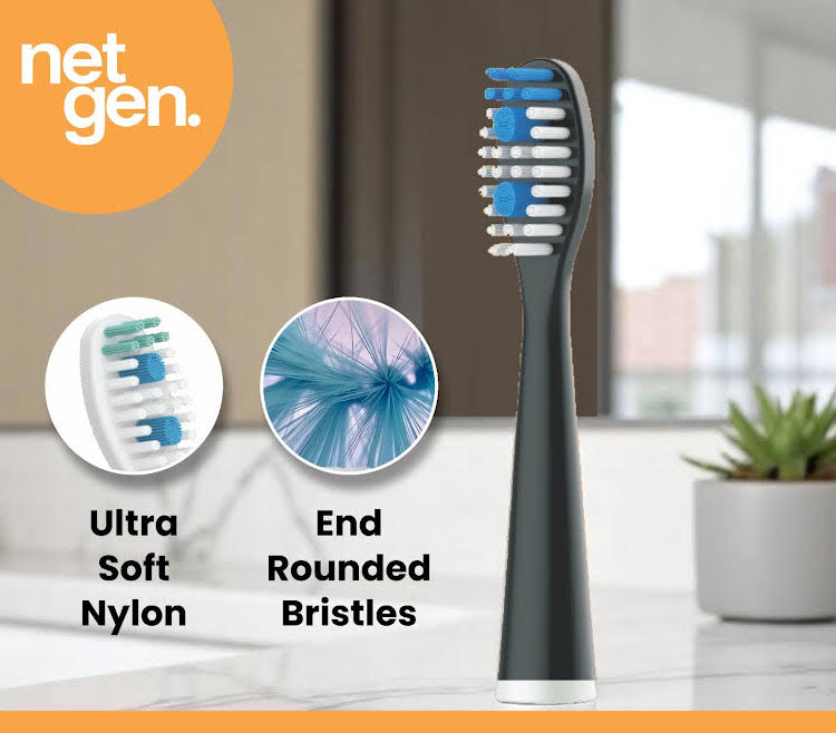 Replacement Sonic Toothbrush Heads - Sleek Black